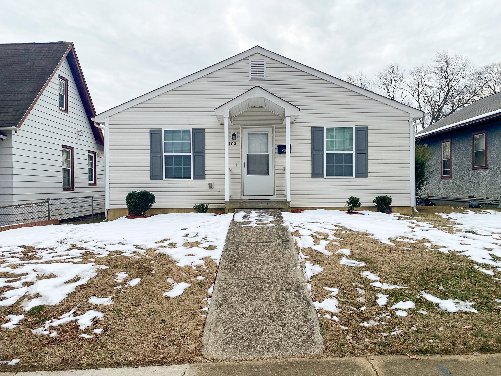 A small white single‑story house with a central front door, two windows with shutters, and a narrow walkway leading to the entrance belonging to Sponsored Residential Providers Xaiver Heath and David Williams in Richmond, Virginia.
